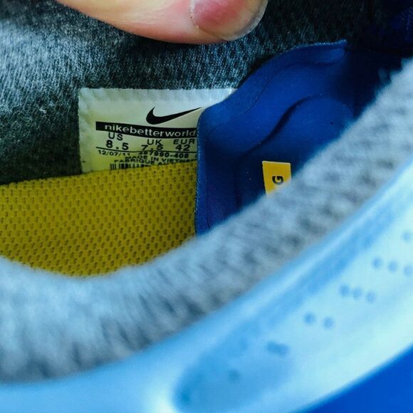 New Nike Air Max 2012 LAF Blue Royal Maize Mens US Size 8.5 US 42 EUR Livestrong - Picture 11 of 11